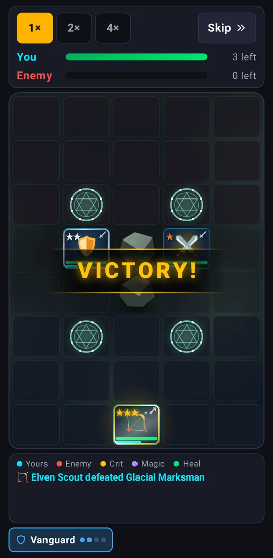 A won battle with the Victory banner